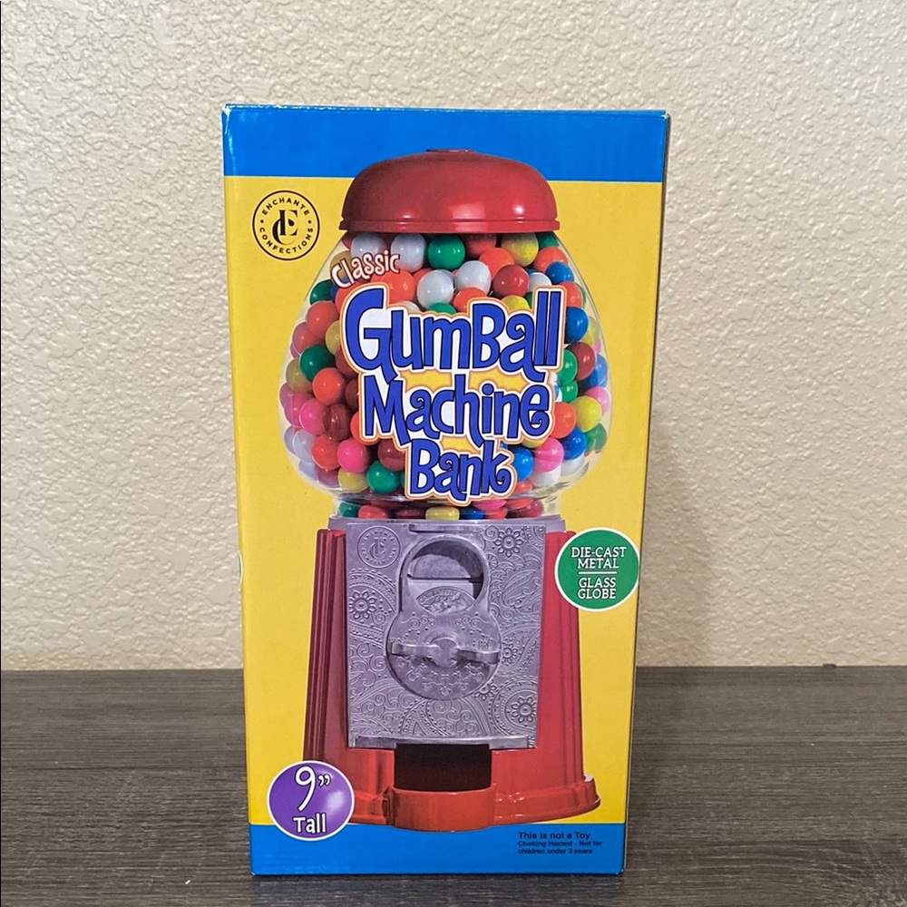 New Classic Gumball Machine Coin Bank Material Made Out Of Glass & Metal